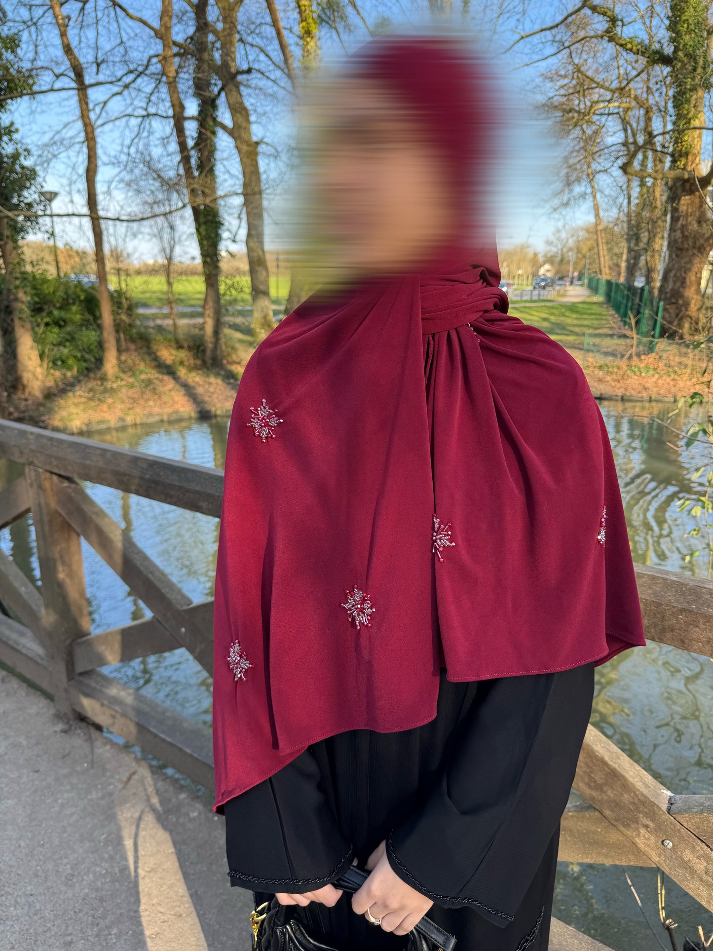 Jersey premium perlé bordeaux