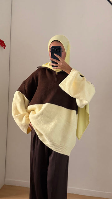 Pull bicolore