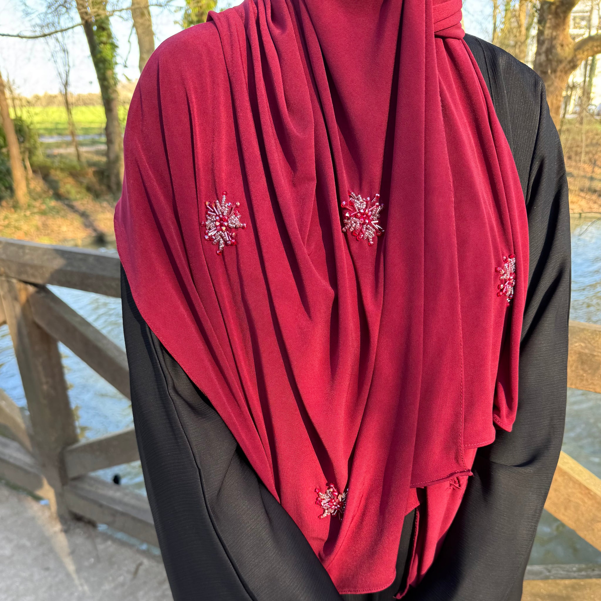 Jersey premium perlé bordeaux