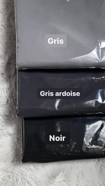 Hijab en soie de médine Noir Gris