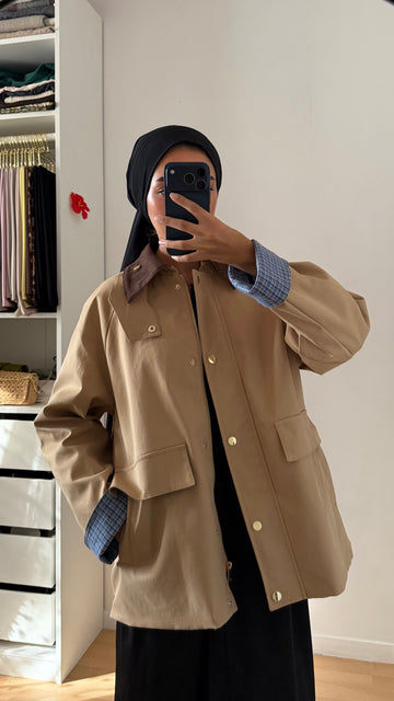 Veste en coton beige