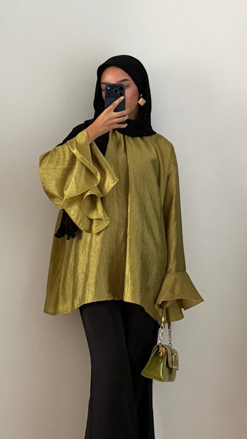 Blouse manche à volant
