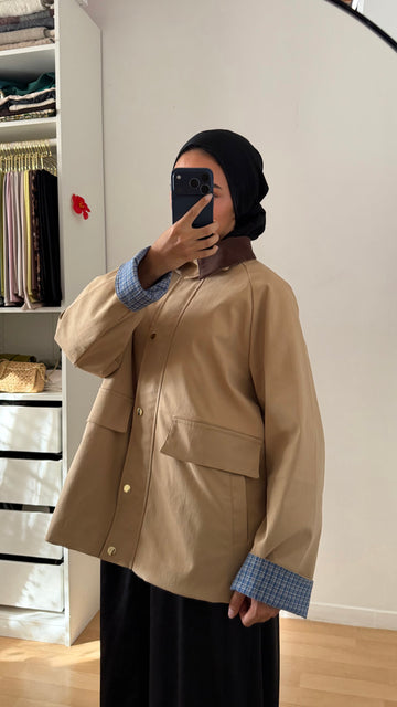 Veste en coton beige